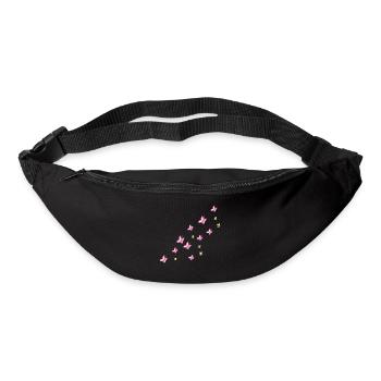 symboles papillons abeilles nature volant - Sac banane - noir - Devant