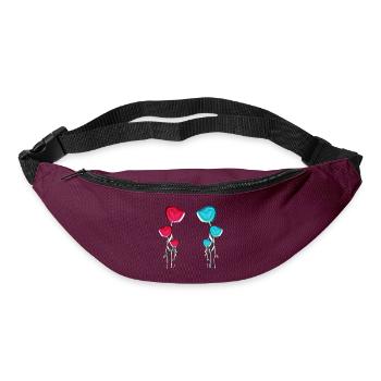 rose roses blue pink symbol flower plant - Bum bag - burgundy - Front