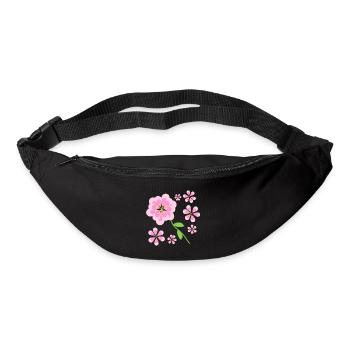 rosa blumen muster - Gürteltasche - Schwarz - Vorne