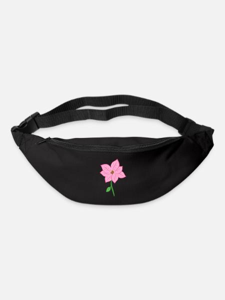 rosa blume symbol blüte natur - Gürteltasche - Schwarz