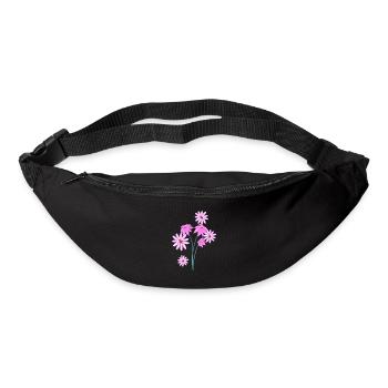 Purple Flowers Pattern Plant Symbol - Bum bag - black - Front