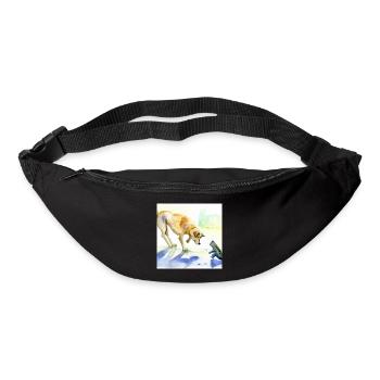 Hund und Katze Aquarell - Gürteltasche - Schwarz - Vorne