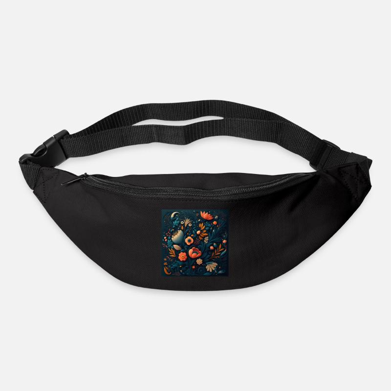 Botanicals Flower Pattern - Bum bag - black