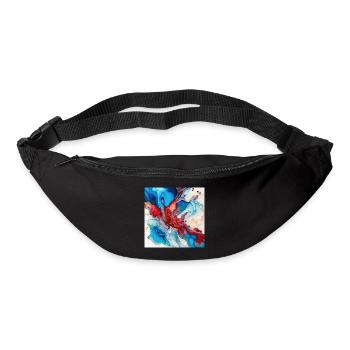 Red White And Blue Paint Swirl Pattern - Bum bag - black - Front