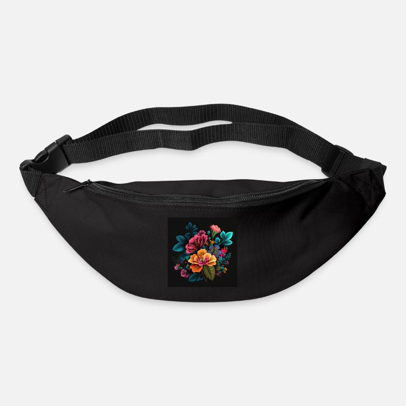 Botanicals Flower Pattern - Bum bag - black