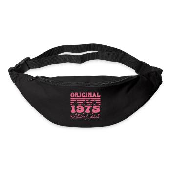 Cadeau 49e Anniversaire 1975 Femme | Né en 1975 - Sac banane - noir - Devant