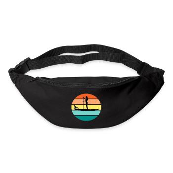 SUP Girl Stand Up Paddle Femme avec Cadeau Chien - Sac banane - noir - Devant