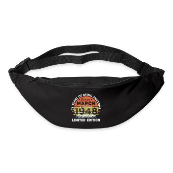 76 Jahre alt Baujahr 1948 Jahrgang März 1948 - Gürteltasche - Schwarz - Vorne
