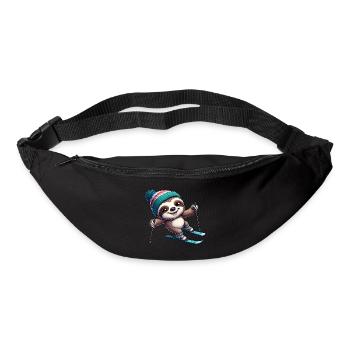 Funny Sloth Ski Winter Sports Design - Bum bag - black - Front