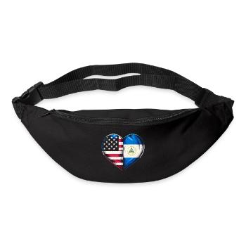 Nationalité du pays du drapeau nicaraguayen États-Unis - Sac banane - noir - Devant
