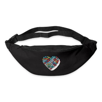 Toy Car Love: A Whimsical Heart-shaped Cartoon Des - Bum bag - black - Front