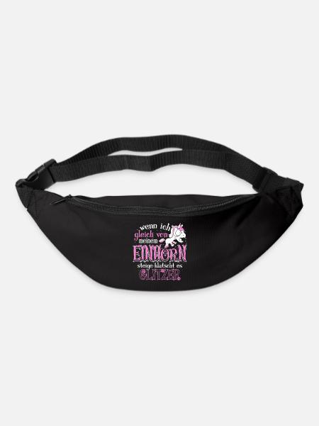 Einhorn Glitzer - Gürteltasche - Schwarz