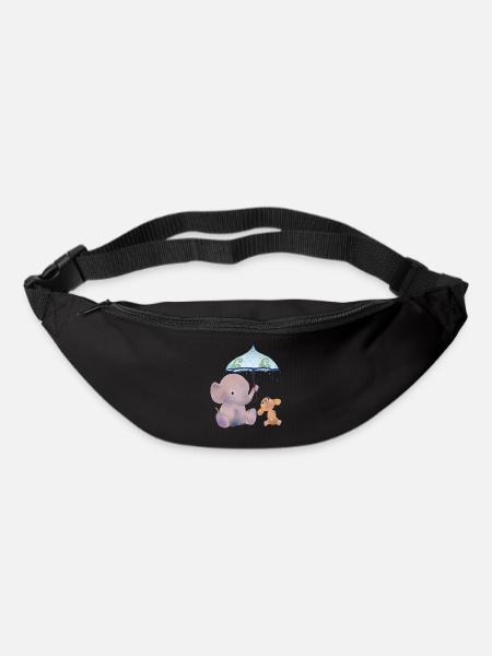 Maus und Elefant - Gürteltasche - Schwarz