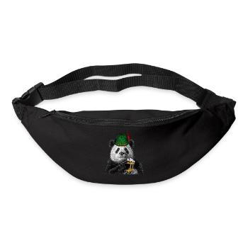 Panda à la bière - Sac banane - noir - Devant