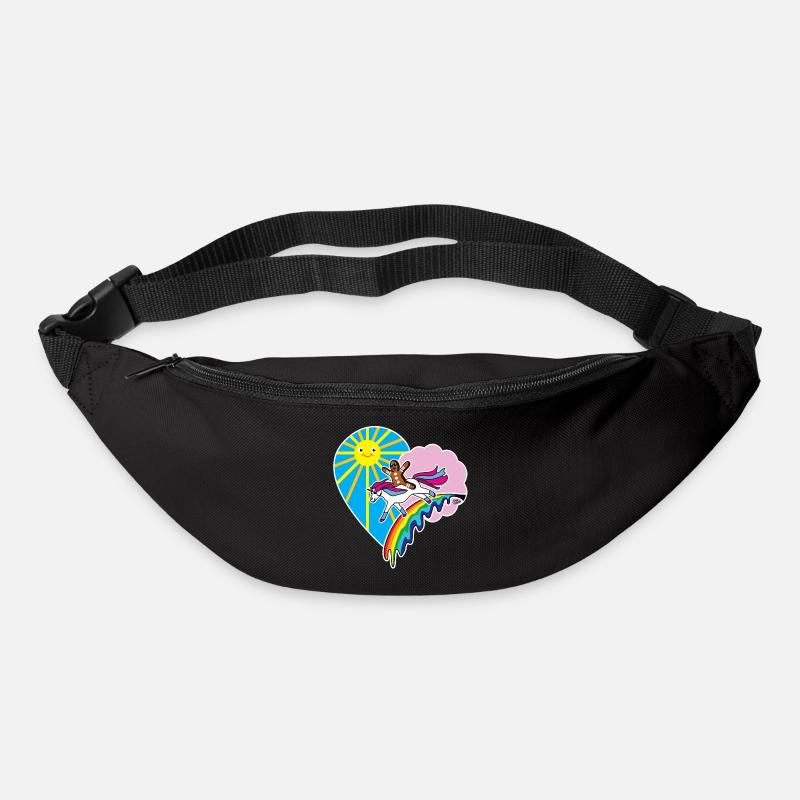 kidscontest Kinder Herz Einhorn Lebkuchenmann - Gürteltasche - Schwarz