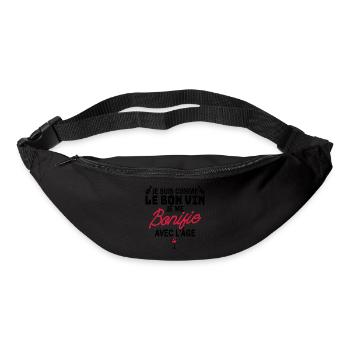 je suis comme le bon vin je me bonifie avec l'âge - Sac banane - noir - Devant