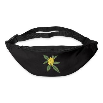 Silber Akazie mit ihren gelben Blüten Pompons - Gürteltasche - Schwarz - Vorne