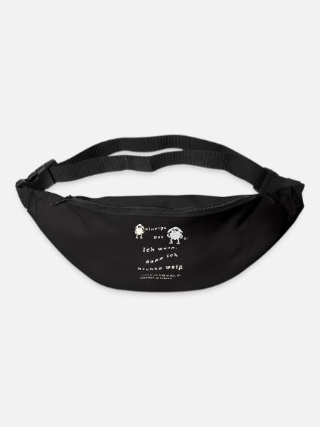 Ich weiß, dass ich nichts weiß. Schaf-sinniges - Gürteltasche - Schwarz