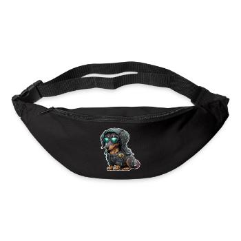 Futuristischer Cyber Dackel - Gürteltasche - Schwarz - Vorne