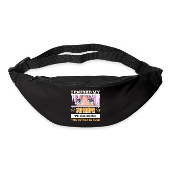 I paused my Anime to be here - Funny Manga anime - Bum bag - black - Front