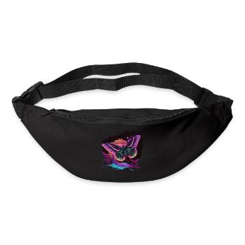 Papillon Vaporwave brillant - Sac banane - noir - Devant