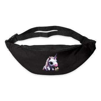 Joli bouquet d’odeurs de licorne - Sac banane - noir - Devant