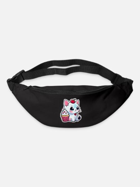 Süße Katze im Cupcake-Kostüm - Gürteltasche - Schwarz