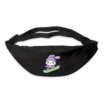 Schneehase Snowboarder Winterabenteuer Design - Gürteltasche - Schwarz - Vorne