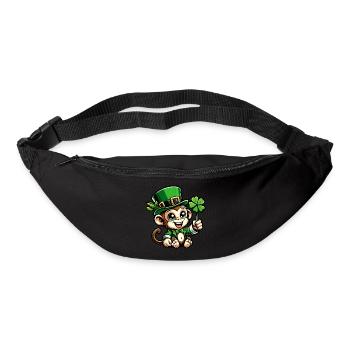 St. Patrick's Day Affe Schimpanse Kleeblatt Design - Gürteltasche - Schwarz - Vorne