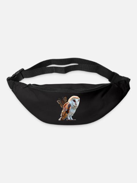 Chouette effraie - Sac banane - noir