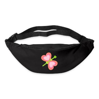 Coeur Papillon Printemps Enfant Bébé Insectes Années 80 - Sac banane - noir - Devant