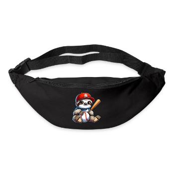 Motif mignon de joueur de baseball paresseux - Sac banane - noir - Devant