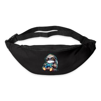 Funny Nerd Sloth Gamer PC Design - Bum bag - black - Front