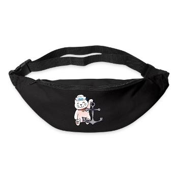 Sailors Cat Cats Sailor Anchor Maritime - Sac banane - noir - Devant