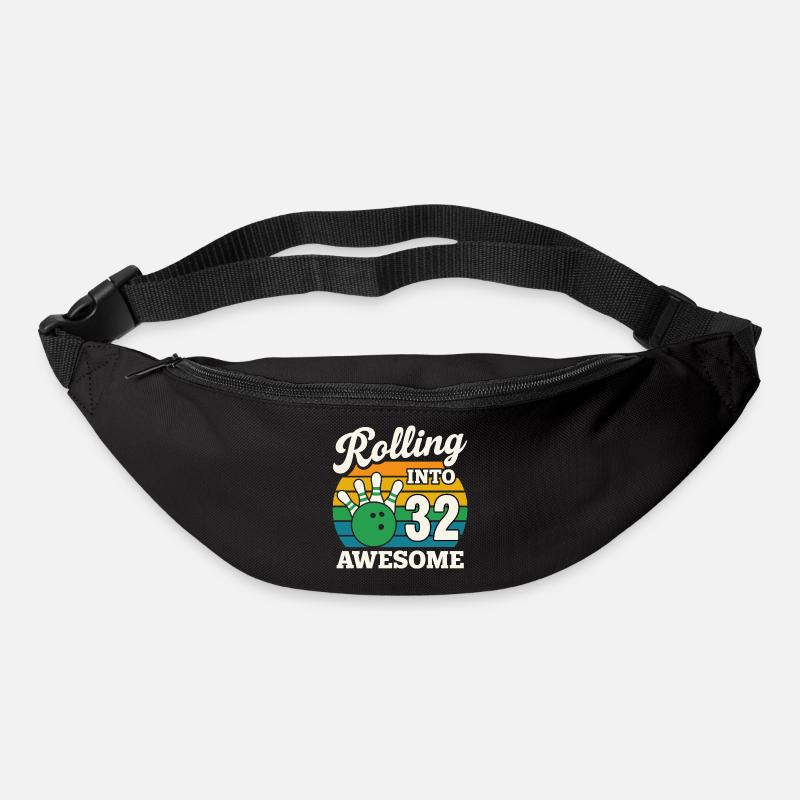 Retro Bowling 32. Geburtstag Design - Gürteltasche - Schwarz