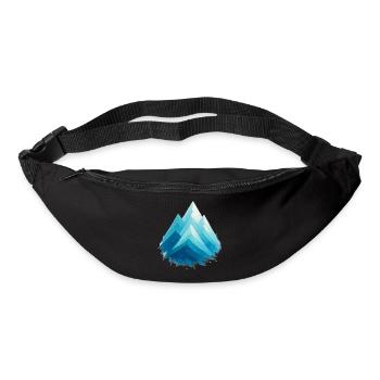 Blue Snowy Peaks Watercolor Freeride Skiing - Bum bag - black - Front