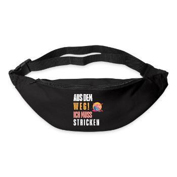 Laissez-moi passer : je dois tricoter !  Personnalisable - Sac banane - noir - Devant