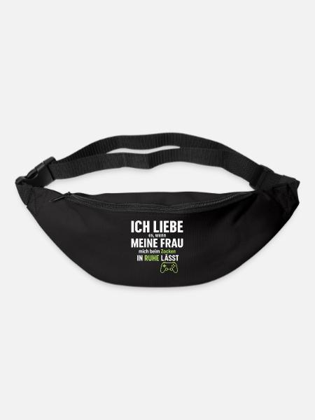 Ich liebe meine Frau – wenn sie mich zocken lässt - Gürteltasche - Schwarz