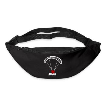Maman parapentiste avec du cœur - Sac banane - noir - Devant