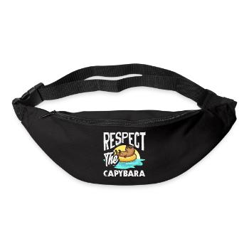 Respect pour les capybaras Animal mignon et drôle - Sac banane - noir - Devant
