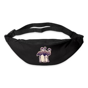 Flamingos with sunglasses - Bum bag - black - Front