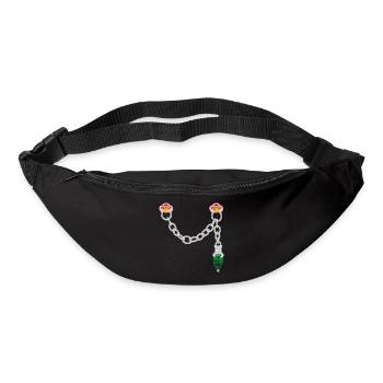 Silberner Steckverbinder - Gürteltasche - Schwarz - Vorne