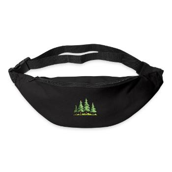 Forêt, Arbres, Nature - Sac banane - noir - Devant