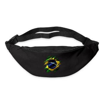 Brésil Drapeau Brésilien Look Used - Sac banane - noir - Devant