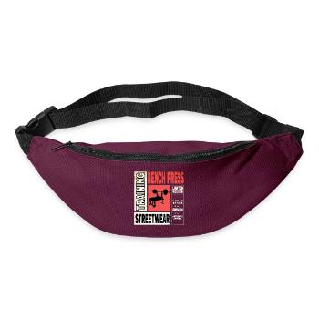 bench press, weightlifting, weight training, fitness, strong - Bum bag - burgundy - Front