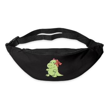 un petit dinosaure à Noël - Sac banane - noir - Devant