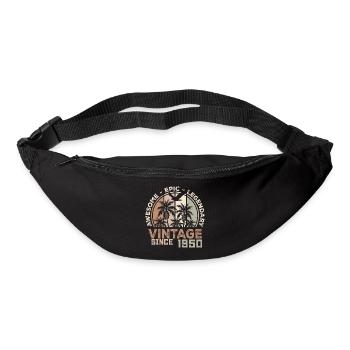 Né dans les années 1950 Cadeau d’anniversaire Années 1950 Millésime 1950 - Sac banane - noir - Devant