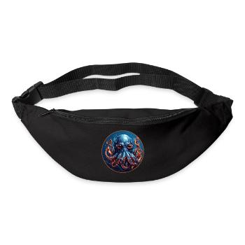 Pieuvre en cercle Pieuvre aux grands yeux - Sac banane - noir - Devant