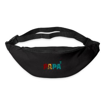 Papa Vater von 2 Kinder Zwillinge Söhnen Mädchen - Gürteltasche - Schwarz - Vorne