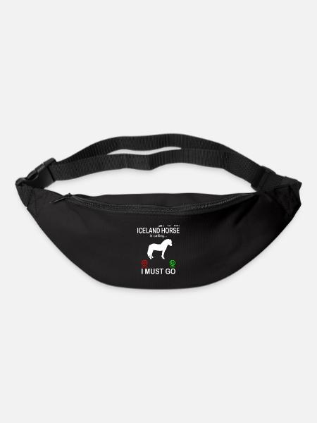 Cheval islandais appelle un téléphone drôle en disant - Sac banane - noir